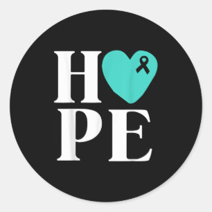 Ovarian Cancer Awareness Shirts Teal Ribbon Shirt Classic Round Sticker