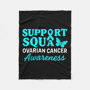 Ovarian Cancer Awareness Teal Ribbon Butterfly Sup Fleece Blanket