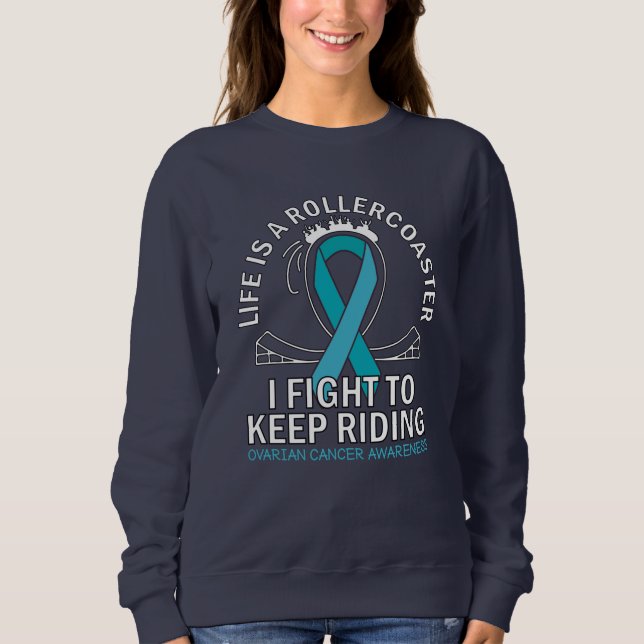 Ovarian cancer awareness teal ribbon sweatshirt (Front)