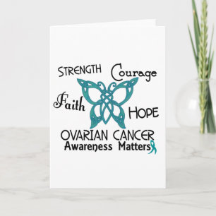 Ovarian Cancer Celtic Butterfly 3 Card