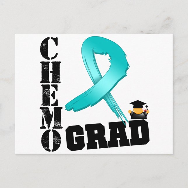 Ovarian Cancer Chemo Grad Postcard (Front)