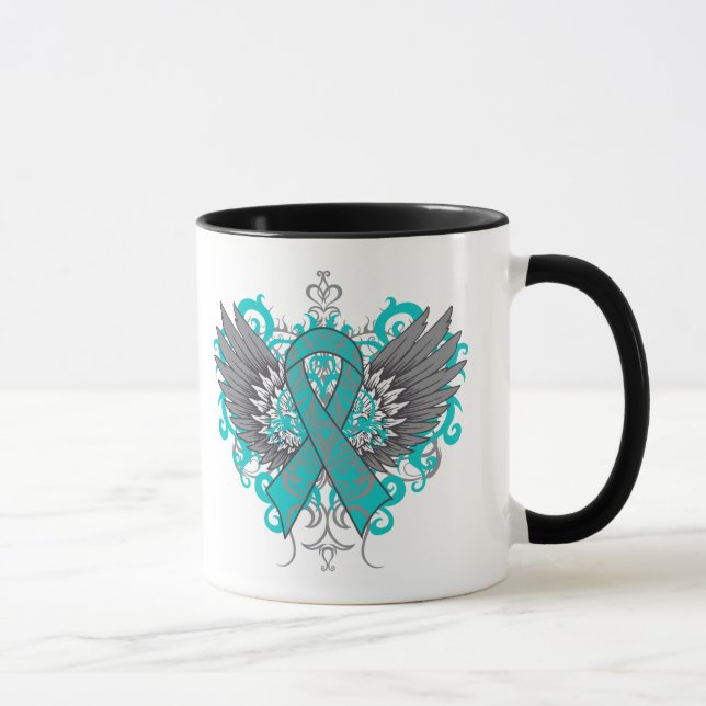 Ovarian Cancer Cool Wings Mug (Right)
