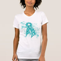 Ovarian Cancer Floral Swirls Ribbon