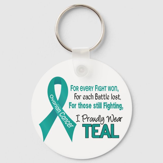 Ovarian Cancer For Every…..I Proudly Wear Teal 1 Key Ring (Front)