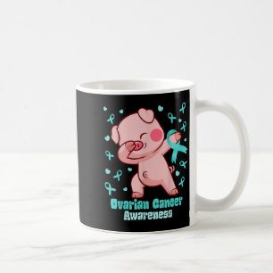 Ovarian Cancer Funny Dabbing Pig Warrior Coffee Mug