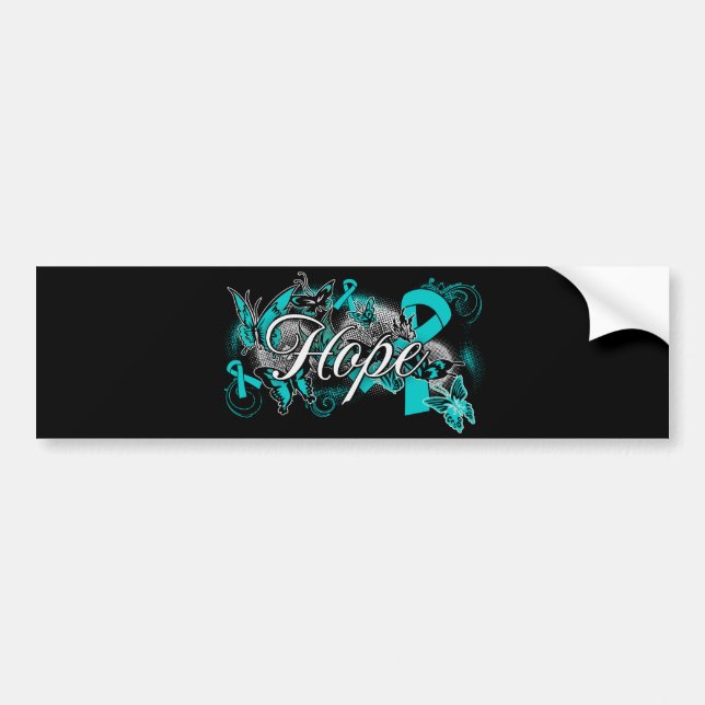 Ovarian Cancer Garden Ribbon Bumper Sticker (Front)
