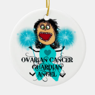 Ovarian Cancer Guardian Angel Ceramic Tree Decoration