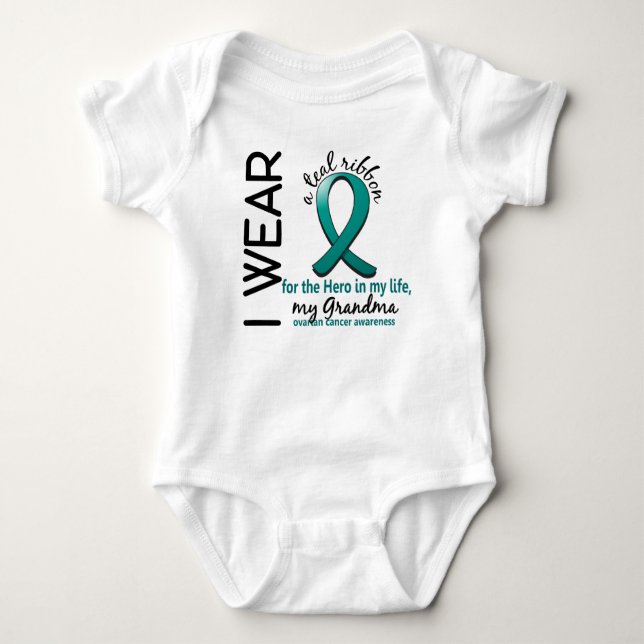 Ovarian Cancer Hero In My Life Grandma 4 Baby Bodysuit (Front)
