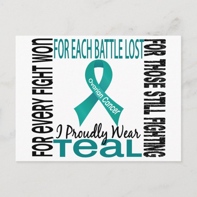 Ovarian Cancer I Proudly Wear Teal 2 Postcard (Front)