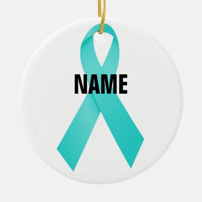 Ovarian Cancer Memorial Ceramic Ornament (Front)