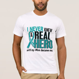 Ovarian Cancer NEVER KNEW A HERO 2 Mum T-Shirt