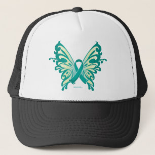 Ovarian Cancer Ribbon Butterfly Trucker Hat