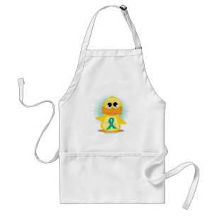 Ovarian Cancer Ribbon Duck Standard Apron