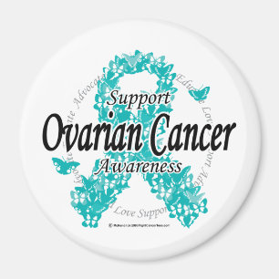 Ovarian Cancer Ribbon of Butterflies Magnet