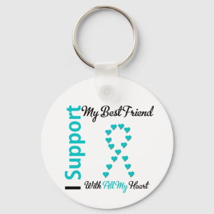 Ovarian Cancer Support Best Friend All My Heart Key Ring