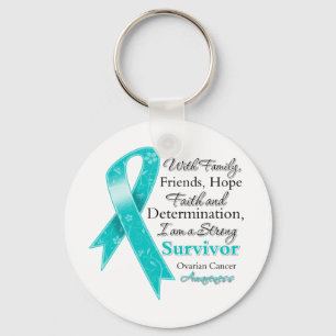 Ovarian Cancer Support Strong Survivor Key Ring