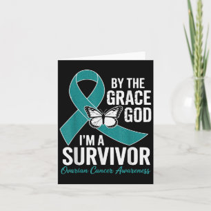 Ovarian Cancer Survivor By The Grace Of God Teal G Card
