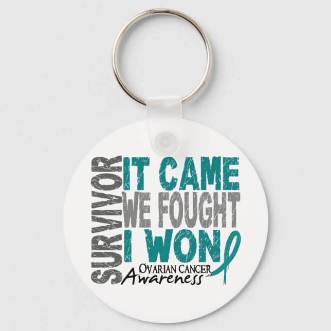 Ovarian Cancer Survivor It Came We Fought I Won Key Ring (Front)