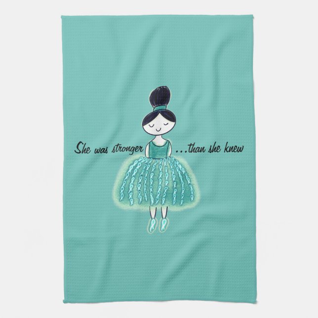 Ovarian Cancer Tea Towel (Vertical)