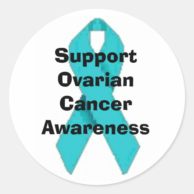 OVARIAN CANCER TEAL RIBBON STICKER (Front)
