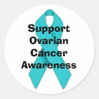 OVARIAN CANCER TEAL RIBBON STICKER