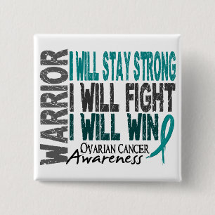 Ovarian Cancer Warrior 15 Cm Square Badge