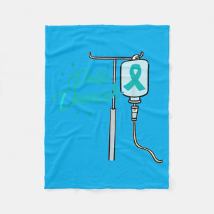 Ovarian Cancer Warrior Survivor Chemo Day Funny le Fleece Blanket