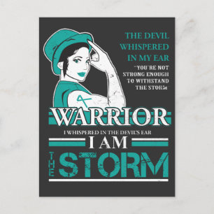 Ovarian Cancer Warrior Wife Teal Ribbon Awareness Postcard