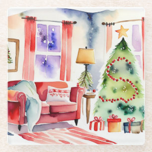 Oven Mitt and Pot Holders Glass Coaster