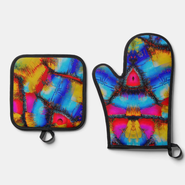 Oven Mitt and Pot Holders Oven Mitt & Pot Holder Set (Front)