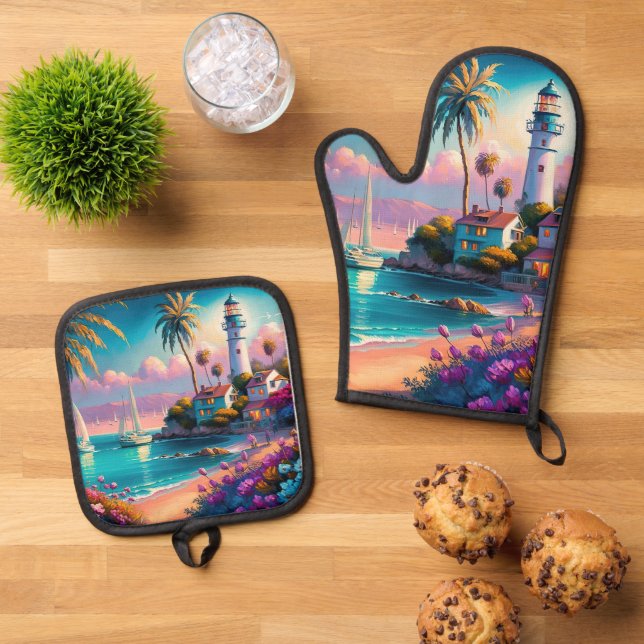 Oven Mitt and Pot Holders Oven Mitt & Pot Holder Set (Top Down)