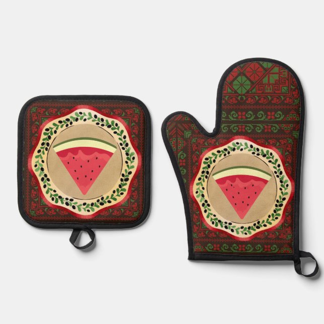 Oven Mitt and Pot Holders Oven Mitt & Pot Holder Set (Front)