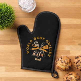 Oven Mitt and Pot Holders world Best griller Dad