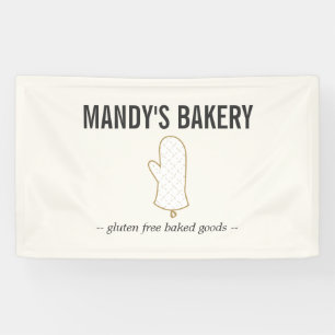 Oven Mitt Logo Gold on Ivory for Bakery Banner