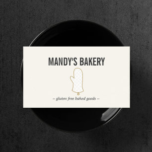 Oven Mitt Logo Gold on Ivory for Bakery Business Card