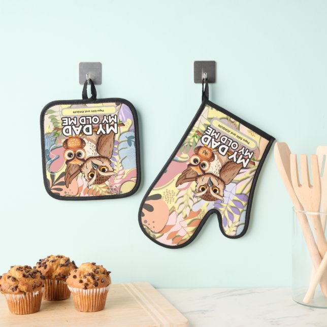 Oven Mitt & Pot Holder Set : My Dad My Old Me (Insitu(Hanging))