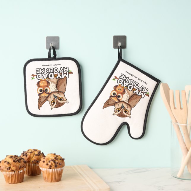 Oven Mitt & Pot Holder Set : My Dad My Old Me (Insitu(Hanging))