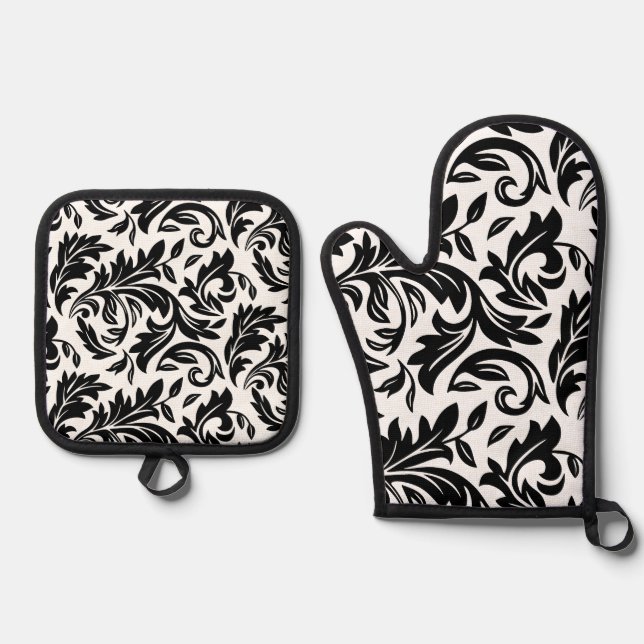 Oven Mitt & Pot Holder Set White - P0358 (Front)