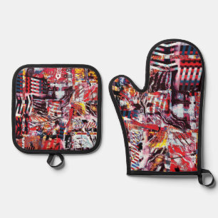 Oven Mitt & Pot Holders – Fragmented Pulse Holder Set