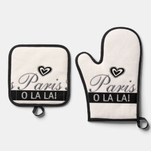 Oven Mitt & Pot Holders Paris France  Holder Set