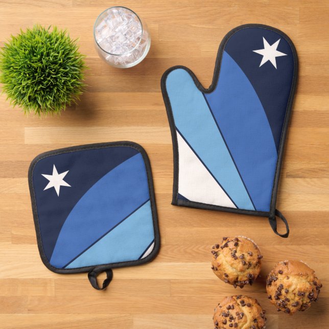 Oven Mitt, Pot Holders with flag of Columbia Oven Mitt & Pot Holder Set (Top Down)