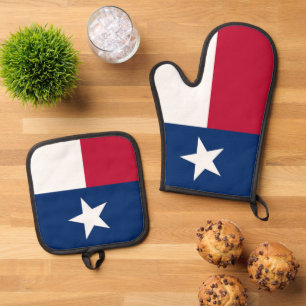 Oven Mitt, Pot Holders with flag of Texas Oven Mitt & Pot Holder Set