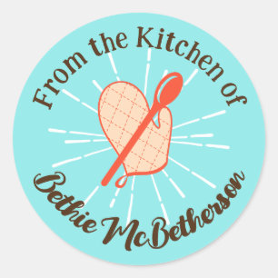 Oven mitts wooden spoons cooking baking stickers