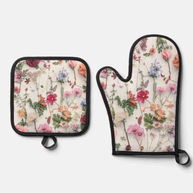 Oven pot holders oven mitt & pot holder set (Front)