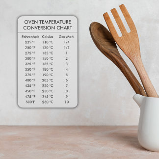 oven temperature conversion chart  magnet