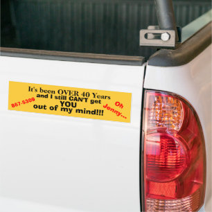 Over 40 Years Retro Generic 867-5309 80s Bumper Sticker