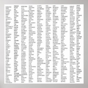 Over 600 Positive Words Poster