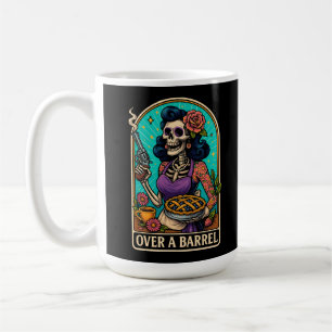 Over a Barrel Skeleton Retro Vibes Coffee Mug