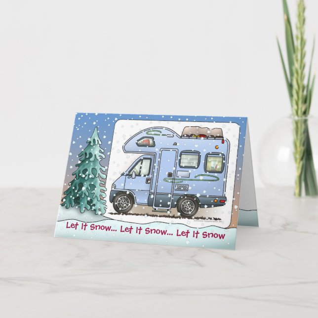 Over Cab Camper RV Holiday Cards (Front)