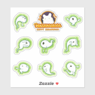 Over-Dramatic Ghosts Sticker Sheet for Halloween